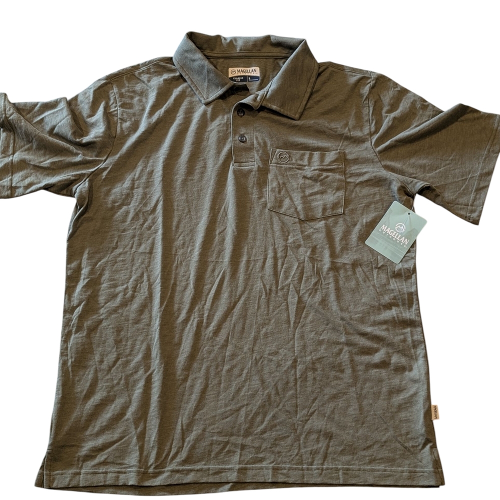 Magellan Men’s Green Short Sleeve Classic Fit Casual Polo Shirt Size Large